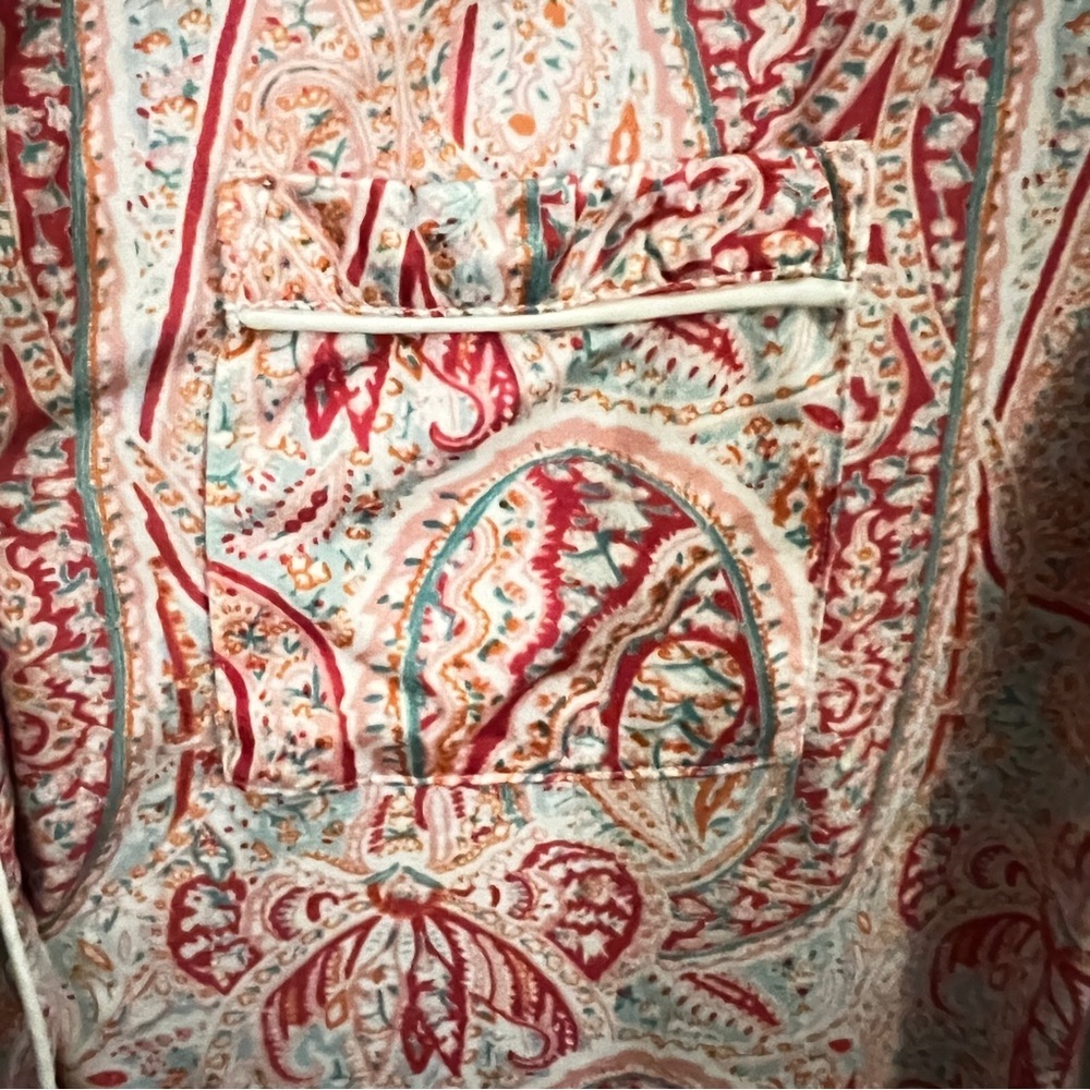 Echo Paisley Print Pajama Sleep Shirt - Red, Cream and Orange Women’s Size Small - Picture 11 of 11